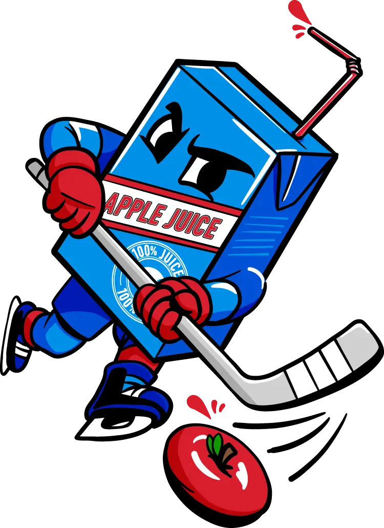 Apple Juice Hockey Mascot